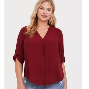 Torrid Harper Red Button Front Blouse